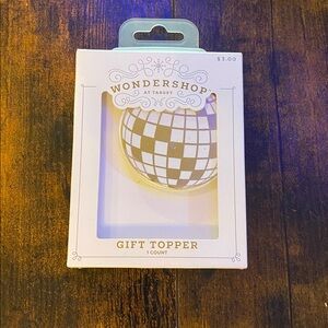 Wondershop at Target Gift Topper Gold & Ivory Disco Ball Ornament NEW